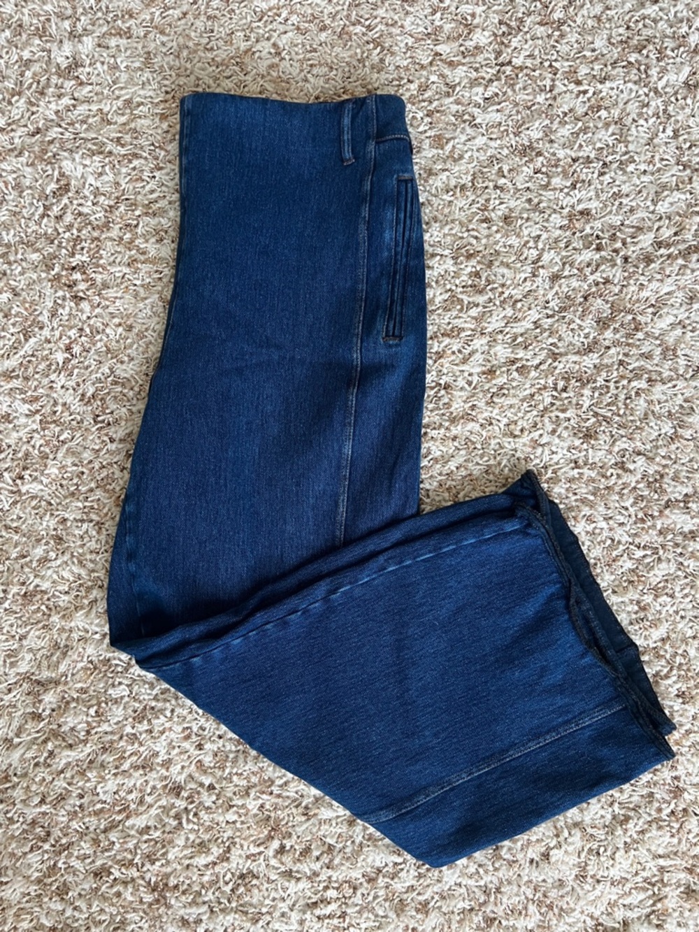 Lysse Dark Blue Pull On Ankle Crop Jeans